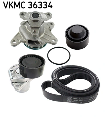 Water Pump + V-Ribbed Belt Kit VKMC 36334