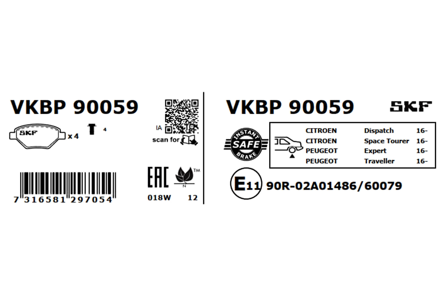 Brake Pad Set, disc brake VKBP 90059