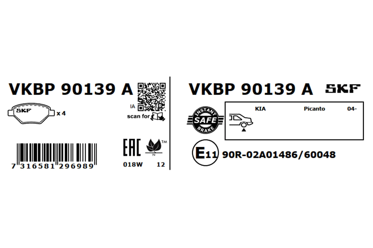 Brake Pad Set, disc brake VKBP 90139 A