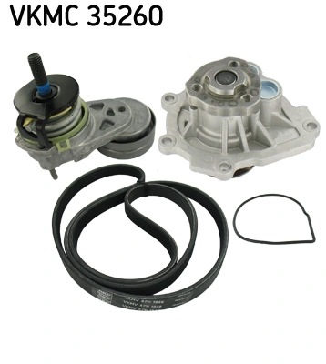 Water Pump + V-Ribbed Belt Kit VKMC 35260