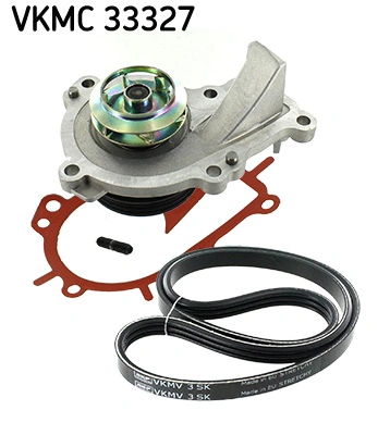 Water Pump + V-Ribbed Belt Kit VKMC 33327