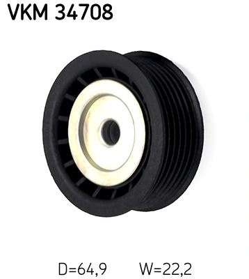 SKF VKM 34708 Deflection/Guide Pulley, V-ribbed belt