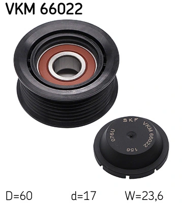 Deflection/Guide Pulley, V-ribbed belt VKM 66022