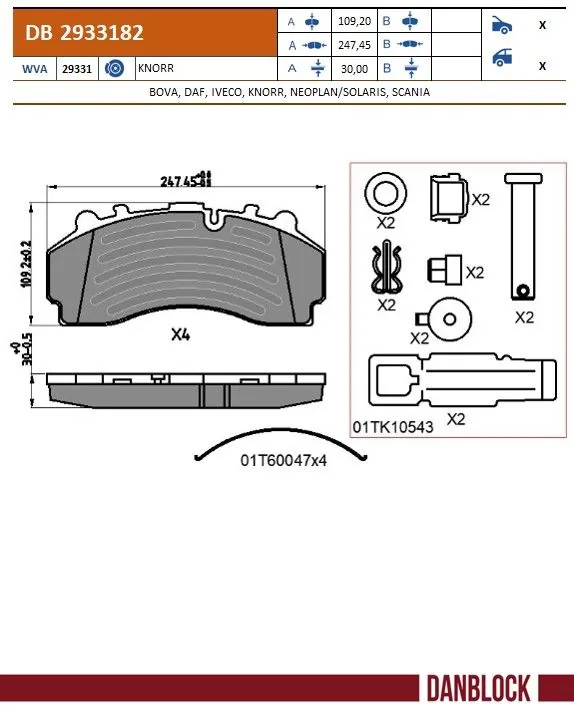 Brake Pad Set, disc brake DB 2933182
