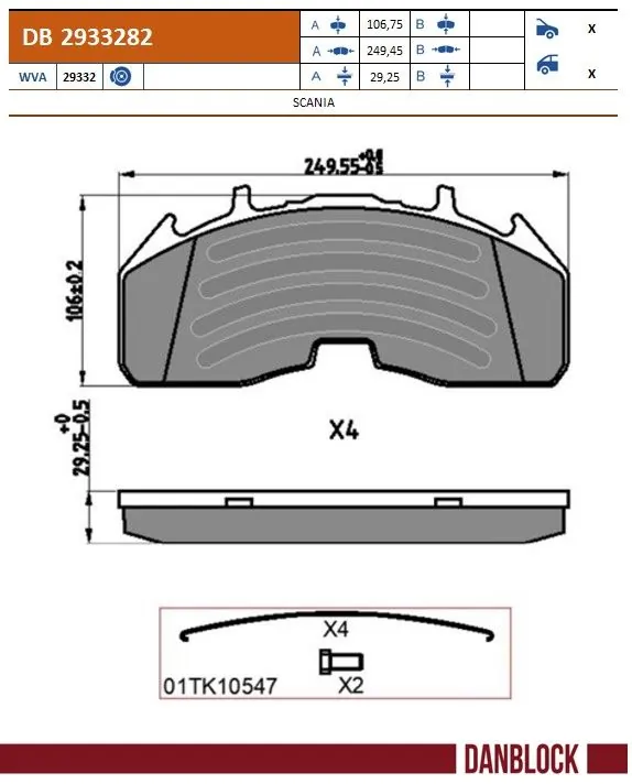 Brake Pad Set, disc brake DB 2933282