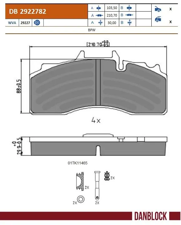Brake Pad Set, disc brake DB 2922782
