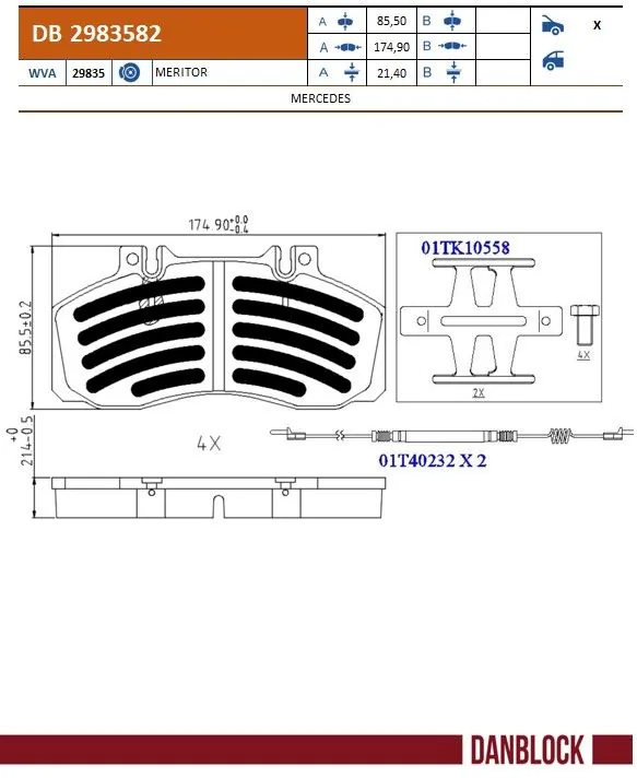 Brake Pad Set, disc brake DB 2983582
