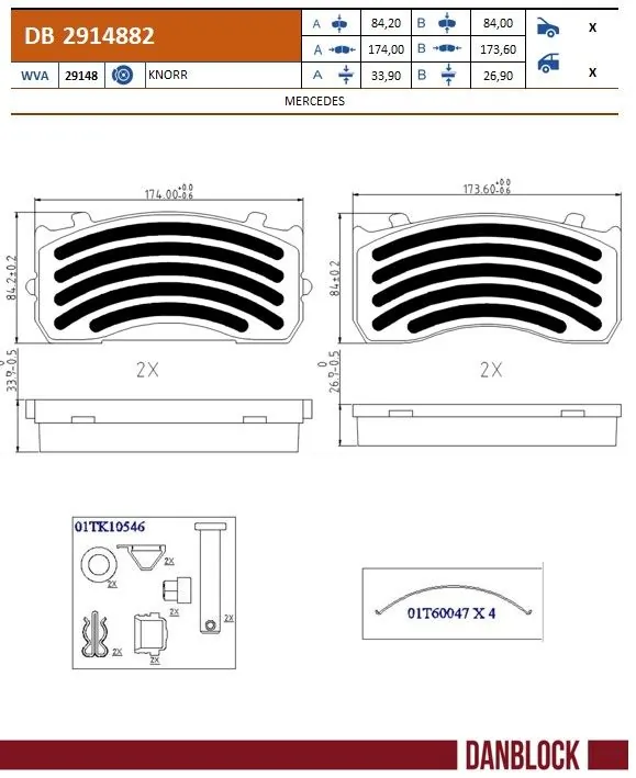 Brake Pad Set, disc brake DB 2914882