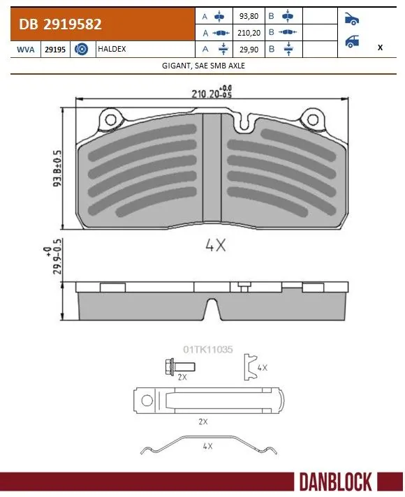 Brake Pad Set, disc brake DB 2919582