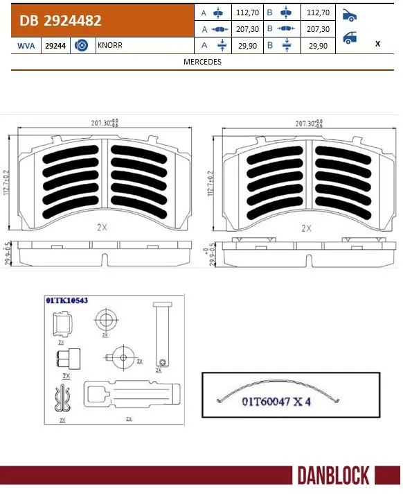 Brake Pad Set, disc brake DB 2924482