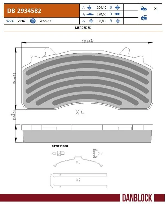 Brake Pad Set, disc brake DB 2934582