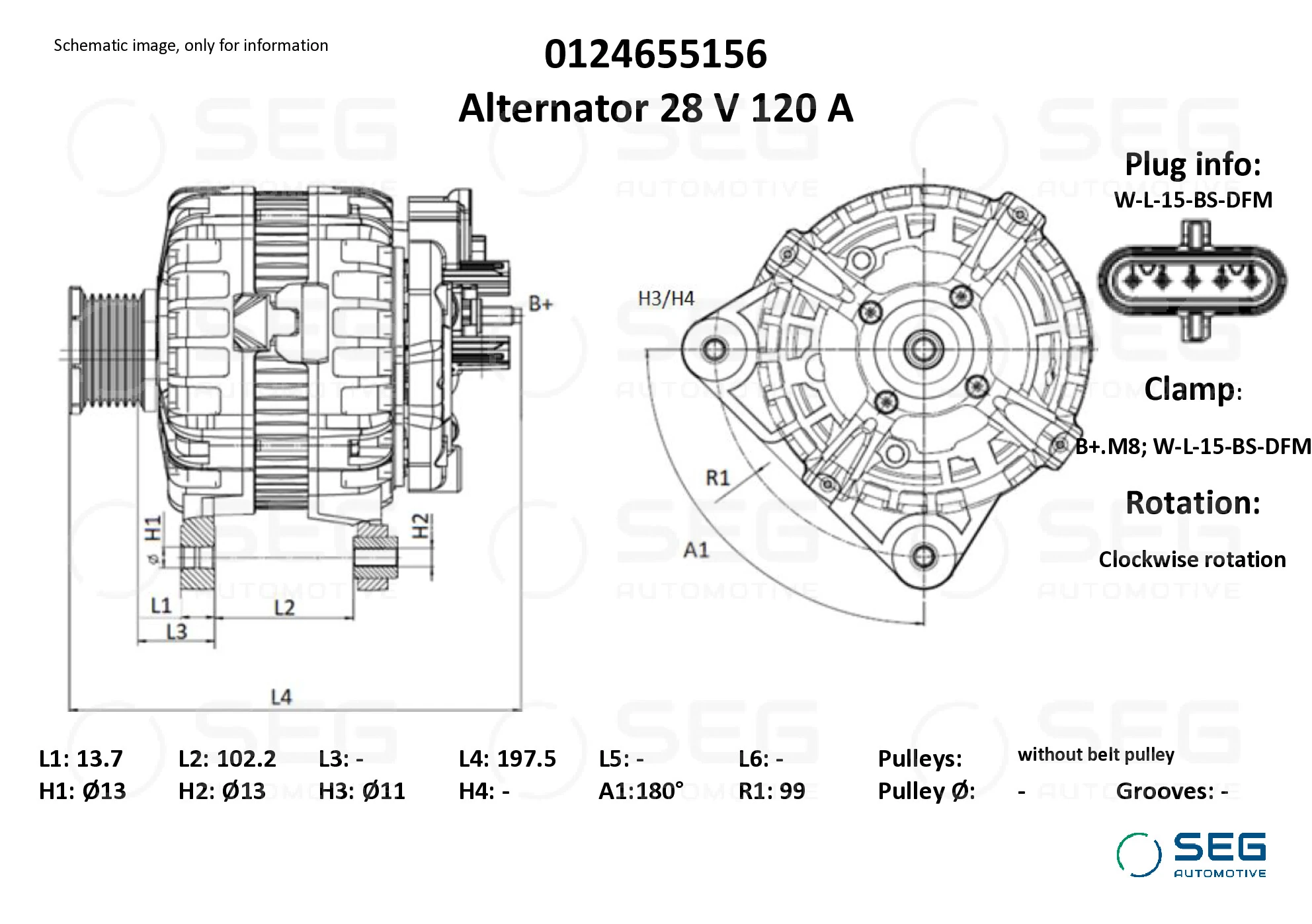 Alternator 0124655156