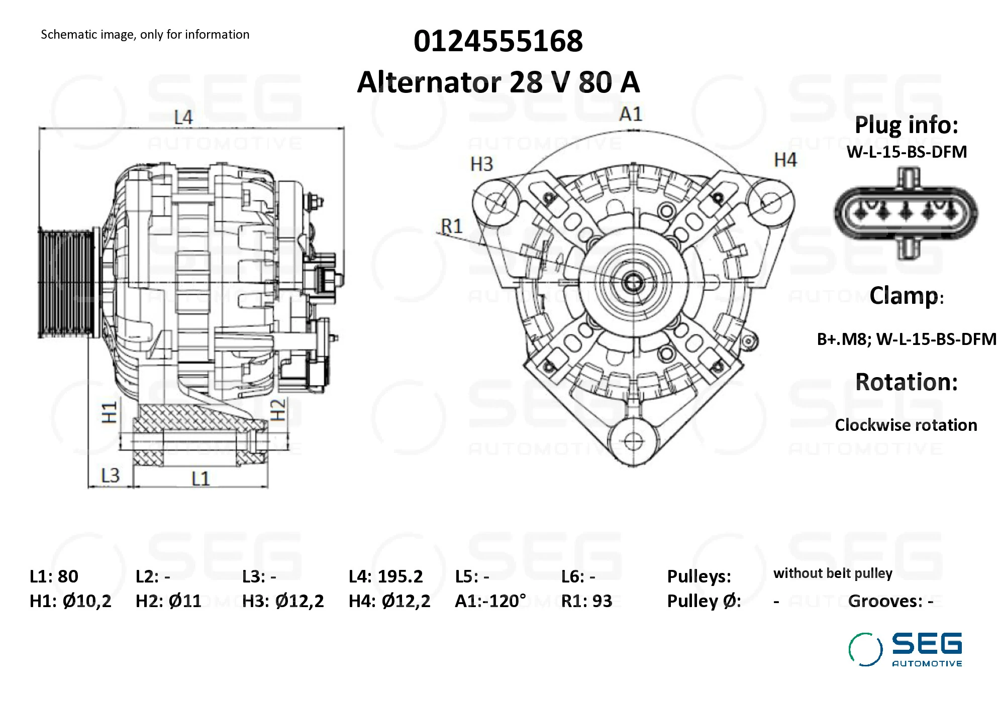 Alternator 0124555168