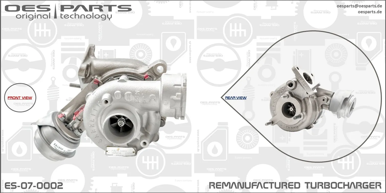 Charger, charging (supercharged/turbocharged) Product line OES-PARTS ES-07-0002