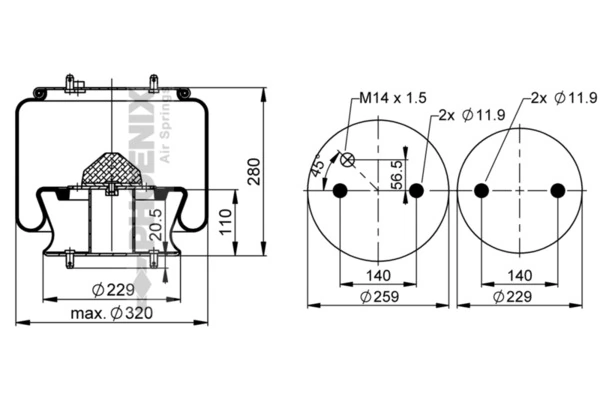 Bellow, air suspension Quality Range 1 DF 23 A-1