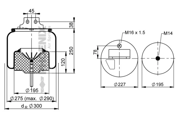 Bellow, air suspension Quality Range 1 DF 20 G-1