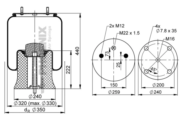 Bellow, air suspension Quality Range 1 DK 22 E-14