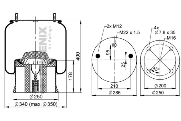 Bellow, air suspension Quality Range 1 D 28 B-11