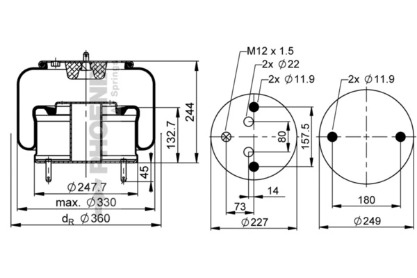 Bellow, air suspension Quality Range 1 DF 23 C-2