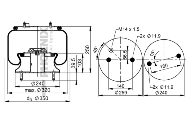 Bellow, air suspension Quality Range 1 DF 23 B-1