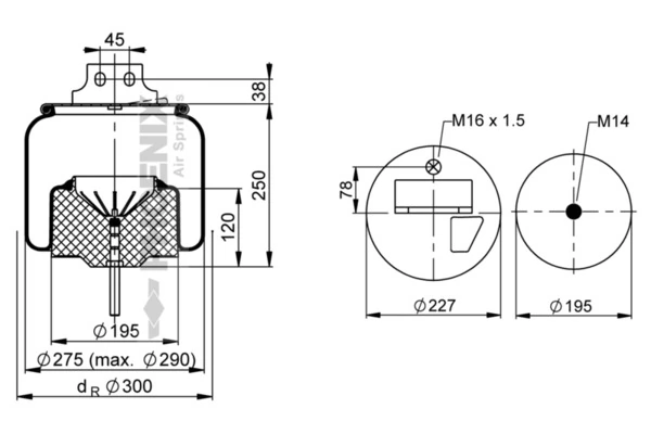 Bellow, air suspension Quality Range 1 DF 20 G-2