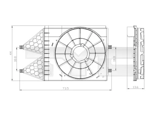 Support, radiator fan 837-0033-1