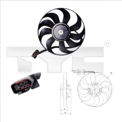 Fan, engine cooling 837-0022