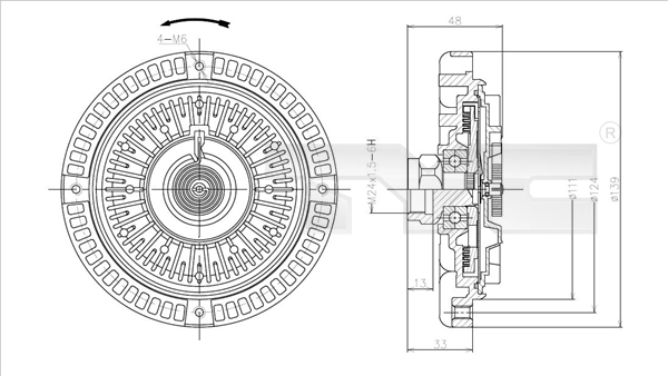 Clutch, radiator fan 802-0060