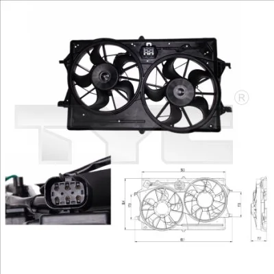 Fan, engine cooling 810-0019