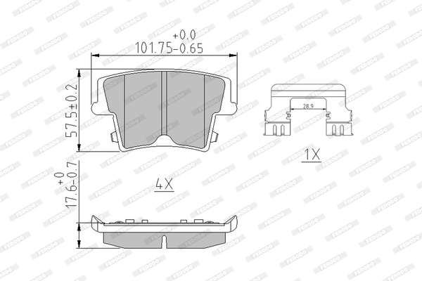 Brake Pad Set, disc brake PREMIER FDB1953