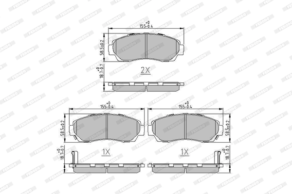 Brake Pad Set, disc brake PREMIER FDB4161