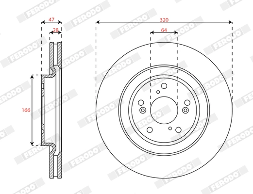 FERODO DDF3069C Brake Disc