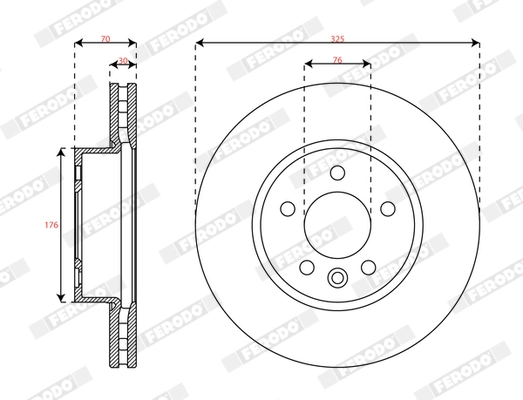 FERODO DDF3104C-1 Brake Disc