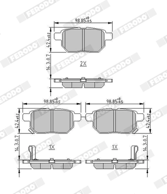 Brake Pad Set, disc brake PREMIER FDB4335