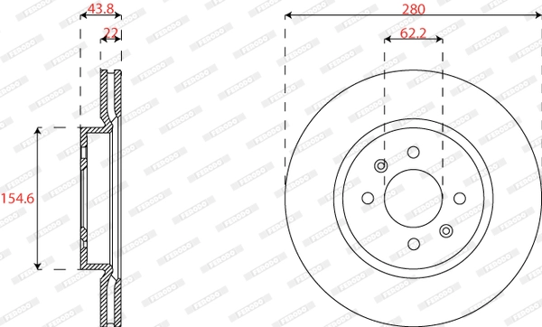 Brake Disc PREMIER DDF2819C