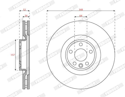 FERODO DDF3051C-1 Brake Disc