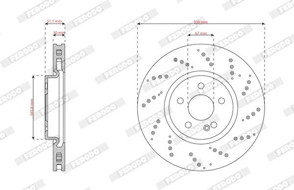 Brake Disc PREMIER DDF3081C