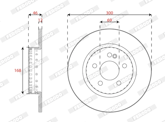Brake Disc PREMIER DDF2665VC-1