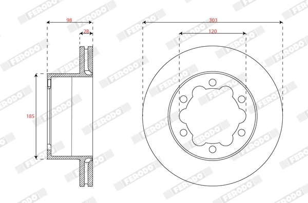 Brake Disc PREMIER DDF3105C-1