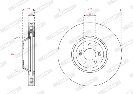 FERODO DDF2521C-1 Brake Disc