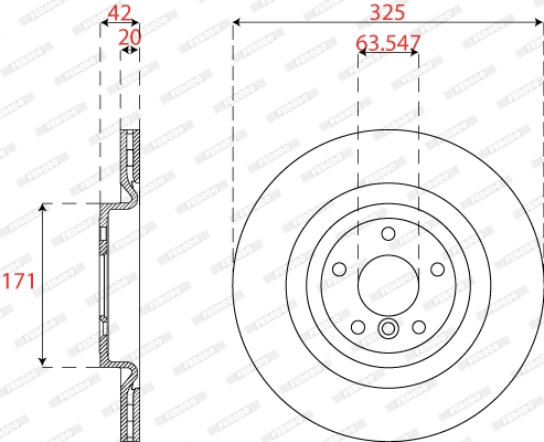 FERODO DDF2733C Brake Disc