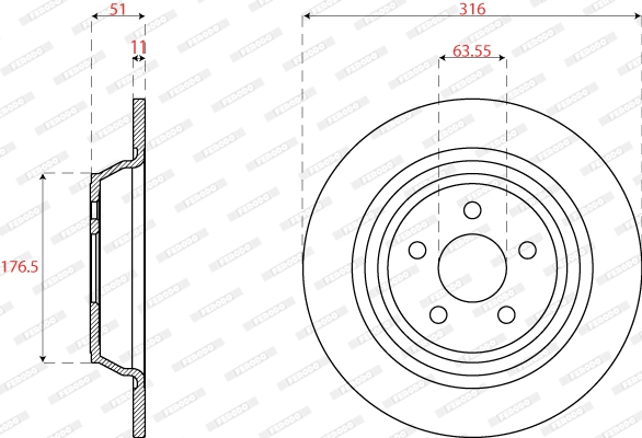 Brake Disc PREMIER DDF2821C