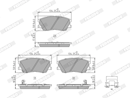 FERODO FDB5418 Brake Pad Set, disc brake