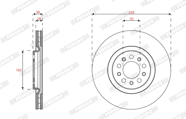 Brake Disc PREMIER DDF3040C-1