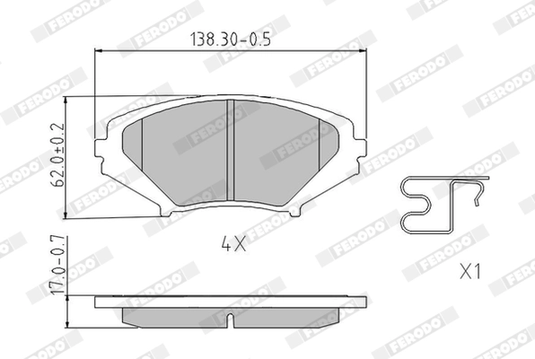Brake Pad Set, disc brake PREMIER FDB1758