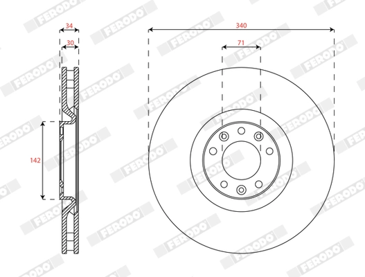 FERODO DDF2211C-1 Brake Disc