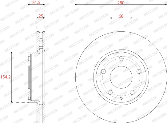 FERODO DDF2532C Brake Disc