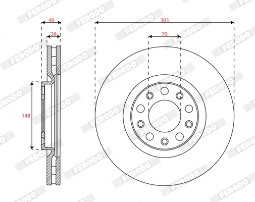 Brake Disc PREMIER DDF2882C