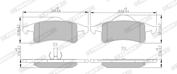 Brake Pad Set, disc brake PREMIER FDB1524