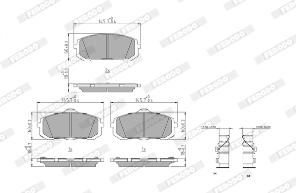 Set bantalan rem, rem cakram PREMIER FDB5424